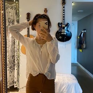 Charming Flowy Peasant Blouse